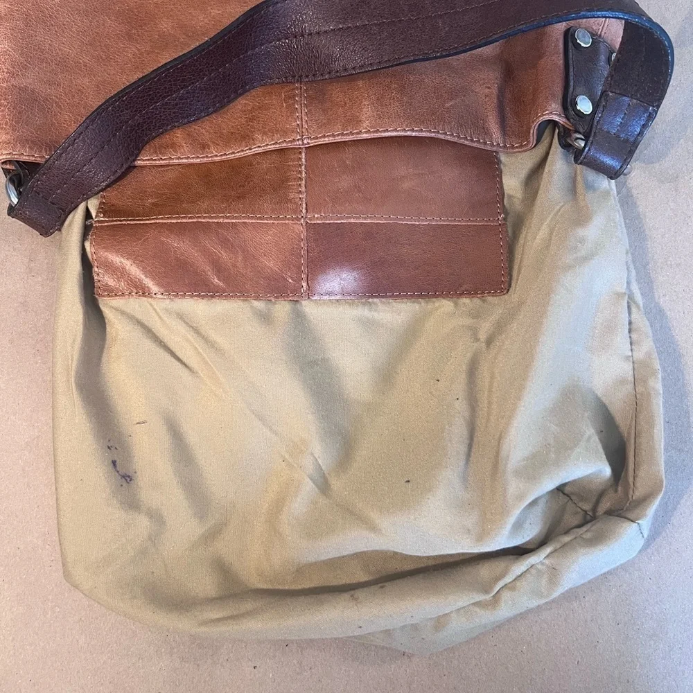 Tano Original Bag Check Bucket Tan Genuine Leather Multiple Pocket Hobo Shoulder